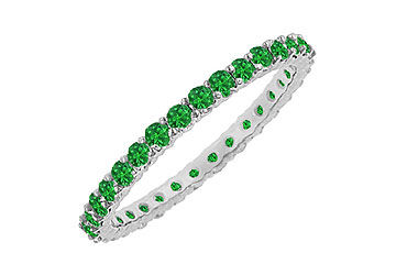 Emerald Eternity Bangle  14K White Gold - 6.00 CT TGW