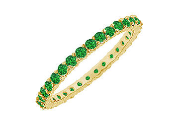 Emerald Eternity Bangle  14K Yellow Gold - 6.00 CT TGW