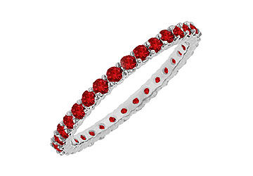 Ruby Eternity Bangle  14K White Gold - 6.00 CT TGW