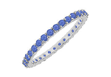 Sapphire Eternity Bangle  14K White Gold - 6.00 CT TGW