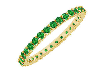 Emerald Eternity Bangle  14K Yellow Gold - 10.00 CT TGW