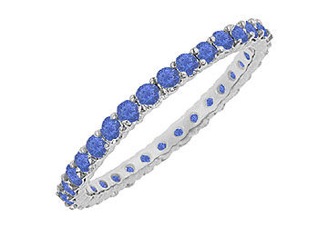 Sapphire Eternity Bangle  14K White Gold - 10.00 CT TGW