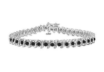 Black Diamond S Tennis Bracelet  925 Sterling Silver - 5.00 CT Diamonds