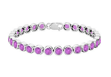 Amethyst Bezel-Set Tennis Bracelet  .925 Sterling Silver  25.00 CT TGW