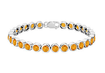 Citrine Bezel-Set Tennis Bracelet  .925 Sterling Silver  25.00 CT TGW