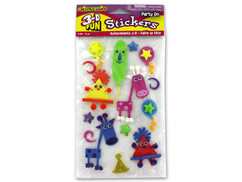 3-D Party animal stickers