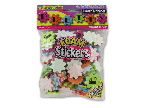 Flower shape alphabet stickers