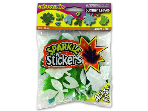 Sparkle leaf craft stickers