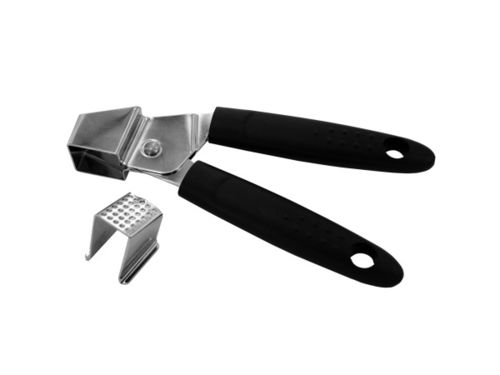 garlic press with plastic black handle