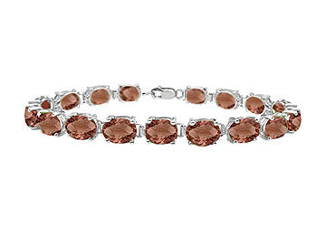 14K White Gold Prong Set Oval Smoky Topaz Bracelet with 15.00 CT TGW