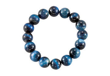 Genuine Blue Tiger Eye Stretch Bracelet - 12.00 X 12.00 MM with 6.50 INCH