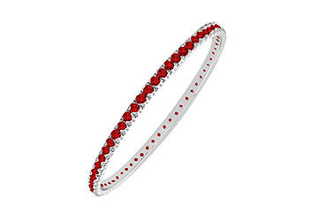 Ruby Eternity Bangle  14K White Gold - 3.00 CT TGW