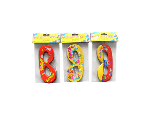 Birthday party masks, pack of 12