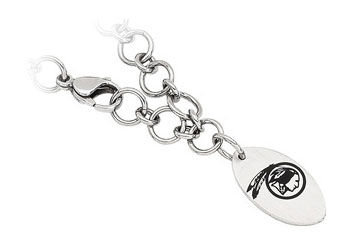 Stainless Steel Washington Redskins Dangle Logo Bracelet - 8 Inch