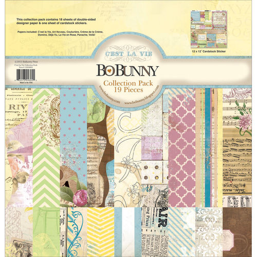 C'est La Vie Collection Pack 12""X12""-18 Double-Sided Papers + Sticker Sheet