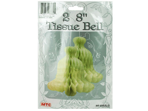 2 pack 8 inch yellow tissue bell