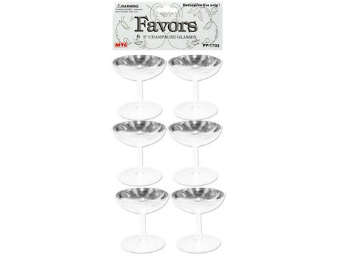 8 pack 2 inch clear champagne glasses