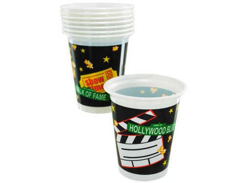 8ct 16oz lights camera action plastic cups