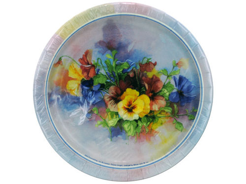 8 count 7 inch pansies plates