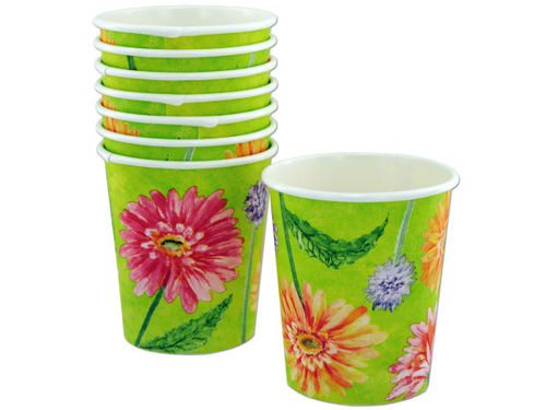 8 pack 7 ounce painted daisies paper cups