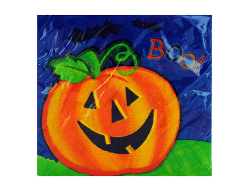 18ct pumpkin smile napkins