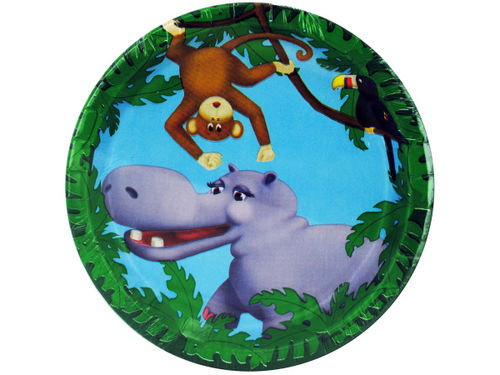 8 count 7inch jungle pals plates