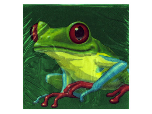 18ct fun frogs beverage napkins