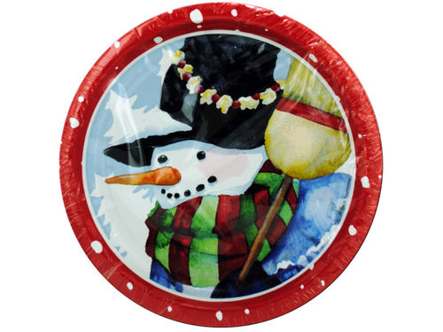 8 pack 6 3/4 inch snow pals paper plates