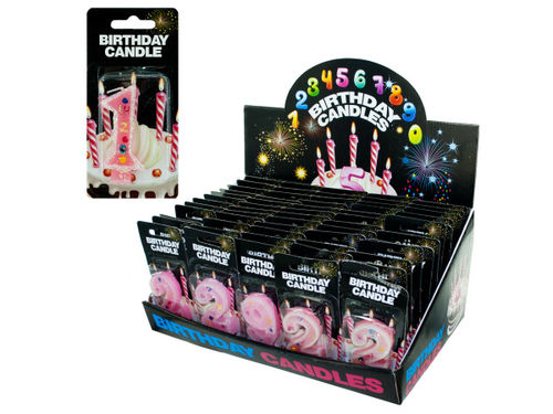 Numbered Birthday Candles Counter Top Display