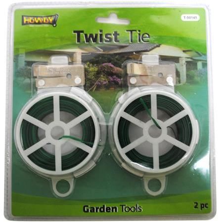 Twist Tie Garden Spool with Cutter for Holding Up Plants 2 Spool Pack Case Pack 24