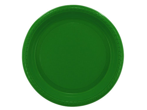 12 pack 7&quot; green plastic plates