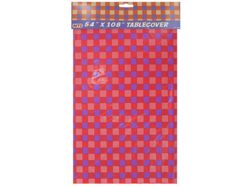 54&quot;x108&quot; Red/Purple checkered tablecover