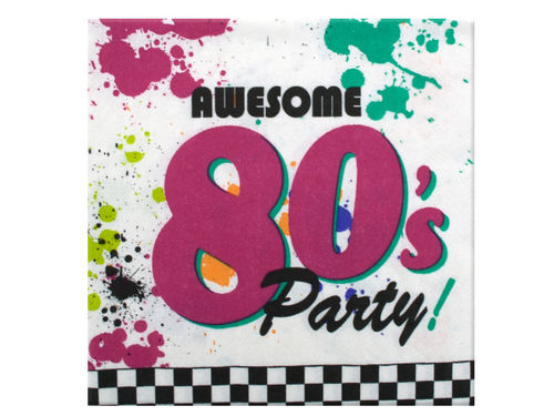 18 pack 80`s party napkins