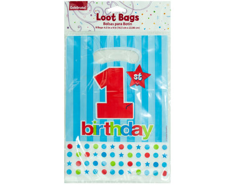 8 pack 1st birthday loot bags
