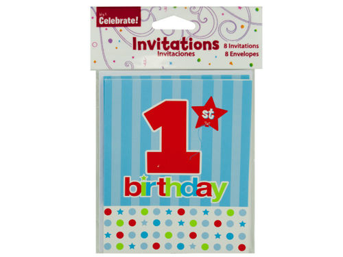 8 pack 1st birthday invites