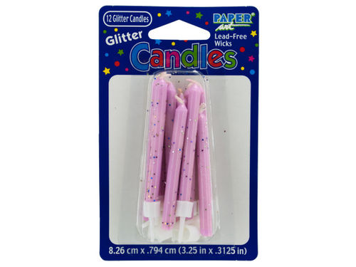 12 pack glitter candles