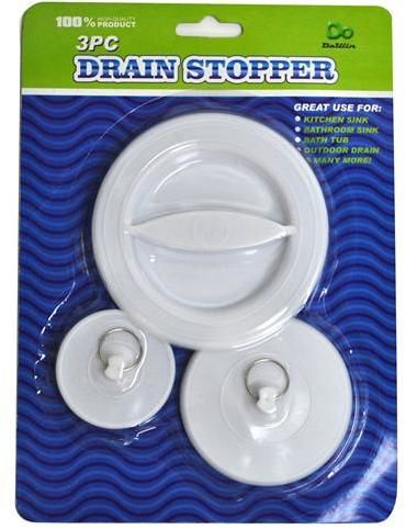 Drain Stoppers Rubber Assorted 3 Piece Case Pack 24