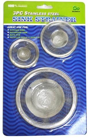 Sink Strainers Stainless Assorted 3 Pieces Case Pack 24