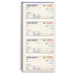 Two-Part Rent Receipt Book, 2 3/4 x 4 3/4, Two-Part Carbonless, 200 Forms