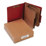Pressboard 20-Pt. Classification Folder, Letter, 8-Section, Earth Red, 10/Box