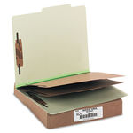 Pressboard 25-Pt. Classification Folder, Letter, Six-Section, Leaf Green, 10/Box