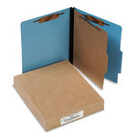 Presstex Colorlife Classification Folders, Letter, 4-Section, Light Blue, 10/Box