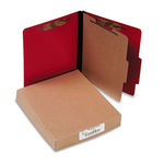 Presstex Classification Folders, Letter, Four-Section, Executive Red, 10/Box