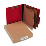 Presstex Classification Folders, Letter, Six-Section, Executive Red, 10/Box