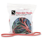 SuperSize Rubber Bands, 12: Red, 14"" Green, 17"" Blue, 1/4""w, 24/Pack