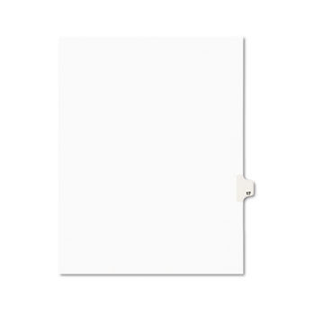 Avery-Style Legal Side Tab Divider, Title: 17, Letter, White, 25/Pack