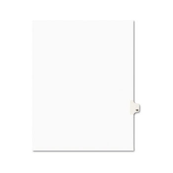 Avery-Style Legal Side Tab Divider, Title: 18, Letter, White, 25/Pack