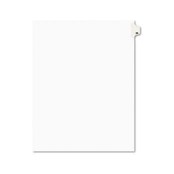 Avery-Style Legal Side Tab Divider, Title: 26, Letter, White, 25/Pack
