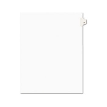 Avery-Style Legal Side Tab Divider, Title: 27, Letter, White, 25/Pack