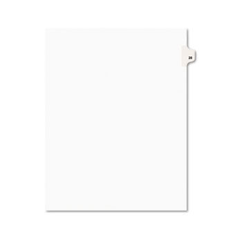 Avery-Style Legal Side Tab Divider, Title: 28, Letter, White, 25/Pack